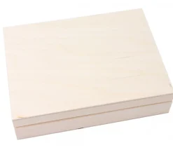 Coffret bois cartes (2 compartiments) 155 x 120 x 35 mm