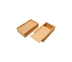 Coffret bois S pour jeu de cartes ou accessoires jeux glissière 13 x 6.5 x 3 cm