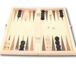 Coffret échecs / Dames anglaises / Backgammon 30 cm en bois - 3 jeux en 1