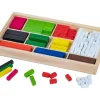 Coffret cuisenaire 300 cubes et bâtonnets bois calcul et jeux