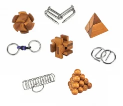 Coffret Hommes célèbres - 8 Casse têtes bois et métal