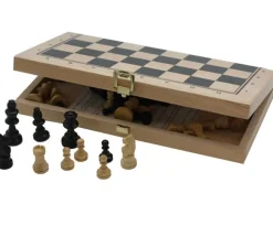 Coffret Jeu d'échecs en bois complet plateau pliable + 32 pièces - Fabriqué en France