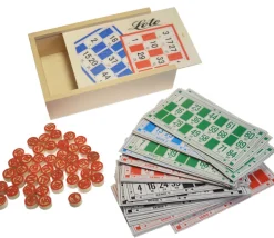 Coffret loto familial en bois - 48 cartons + pions - Fabriqué en France