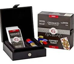 Coffret Tarot luxe avec jeu de cartes et jetons façon cuir - Grimaud expert