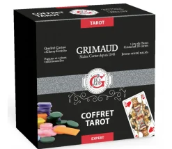 Coffret Tarot luxe avec jeu de cartes et jetons façon cuir - Grimaud expert