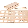 Coffret traçage formes géométriques - 8 pochoirs bois