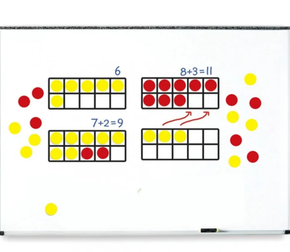Comptage lot de 10 - Démo Math - ten frame repositionnables (4 grilles + 40 pions)