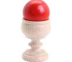 Coquetier bois naturel baroque 6.3 x 4.5 cm