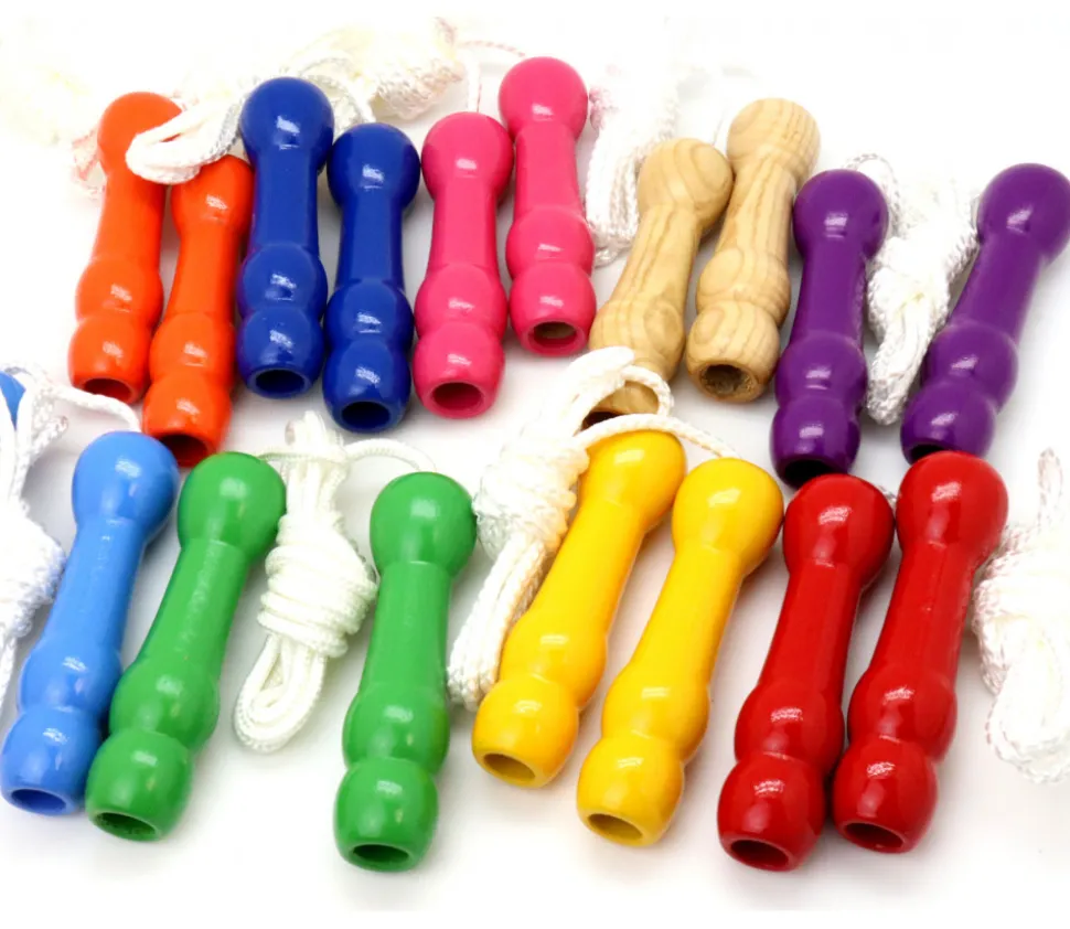 Corde à sauter en bois coloré