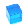 Cube 12 mm bleu plastique translucide coloré