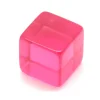 Cube 12 mm rose plastique translucide coloré
