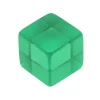 Cube 12 mm vert plastique translucide coloré