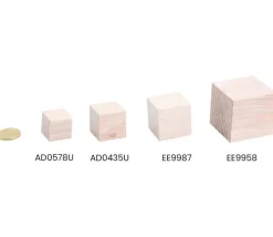 Cube bois naturel 2.5 cm. 25 x 25 x 25 mm à l'unité