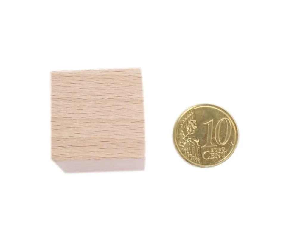 Cube bois naturel 2.5 cm. 25 x 25 x 25 mm à l'unité