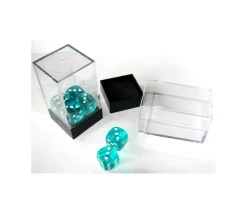 Cube M rangement figurine - Mini boite transparente base noire 7.2 cm