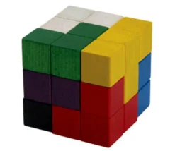 Cube SOMA 7 cm composé de cubes 2.3 x 2.3 cm en bois