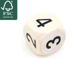 Dé 1 2 2 3 3 4 en bois de 16 mm en chiffres