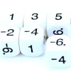 Dé 1 3 5 -2-4-6 impair positif et pair négatif en 16 mm
