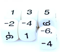 Dé 1 3 5 -2-4-6 impair positif et pair négatif en 16 mm
