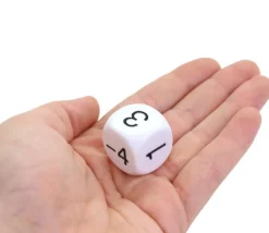 Dé 1 3 5 -2-4-6 impair positif et pair négatif en 22 mm