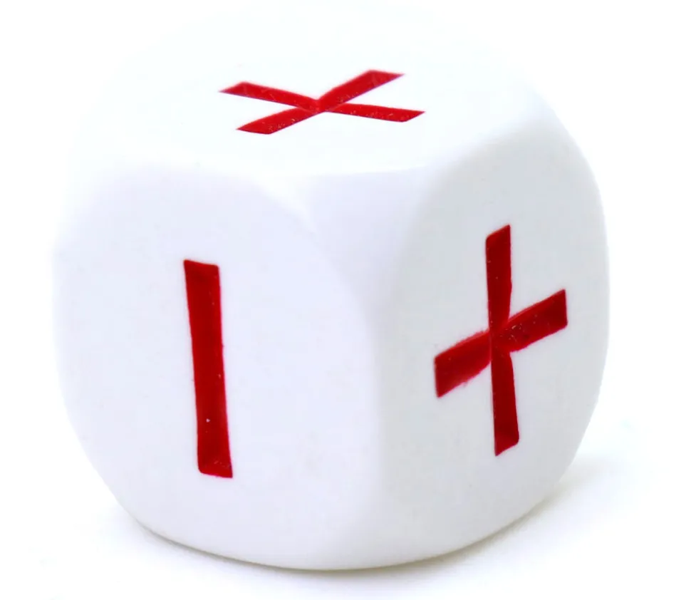 Dé + - plus et moins 22 mm addition/soustraction