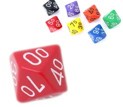 Dé à 10 faces DIZAINE 00 à 90 opaque jeux de rôle d10