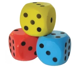 Dé 15 cm géant mousse bas de gamme jaune