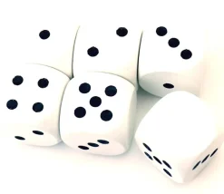 Dé 12345 et 1 face neutre en bois 20 mm blanc