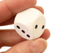 Dé 12345 et 1 face neutre en bois 20 mm blanc