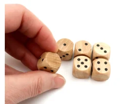 Dé 12345 et 6e face neutre en bois 16 mm