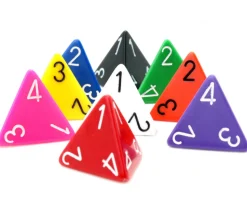 Dé 4 faces 1 à 4 opaques d4 pour jeux à l'unité