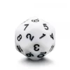 Dé 30 faces blanc chiffres noirs D30 de jeu