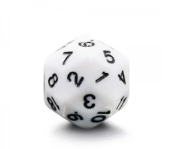 Dé 30 faces blanc chiffres noirs D30 de jeu