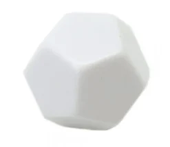 Dé 12 faces blanc neutre à personnaliser 2.2 cm