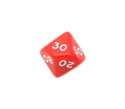 Dé 10 faces dizaine en opaque de 00 à 90 à l'unité (couleur mise au hasard)