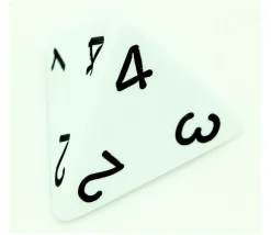 Dé 4 faces géant 1 à 4 opaque 31 mm jumbo à l'unité (couleur mise au hasard)