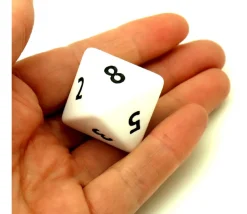 Dé 8 faces géant d8 opaques JUMBO à l'unité (couleur au hasard)