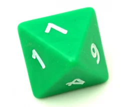 Dé 8 faces géant d8 opaques JUMBO à l'unité (couleur au hasard)