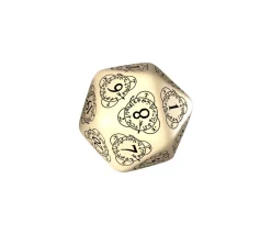 Dé 20 faces géant effet graphique compteur de niveau beige