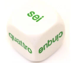 Dé 6 faces italien 1 à 6 - uno a sei