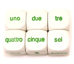 Dé 6 faces italien 1 à 6 - uno a sei