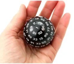 Dé 100 faces noir et rouge D100 de jeu