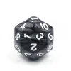 Dé 30 faces noir perle D30 de jeu
