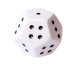 Dé 12 faces points avec 3 fois 1 à 4 JUMBO