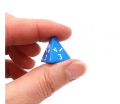 Dé 4 faces pyramide 1 à 4 opaque à l'unité (couleur mise au hasard)