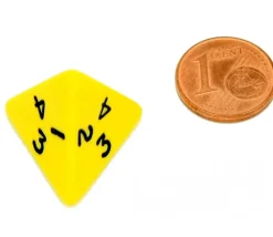 Dé 4 faces pyramide 1 à 4 opaque à l'unité (couleur mise au hasard)