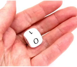 Dé à jouer 0 1 0 1 0 1 blanc de 16mm de côté