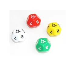 Dé à jouer 12 faces 0-10 couronne à l'unité (couleur mise au hasard)