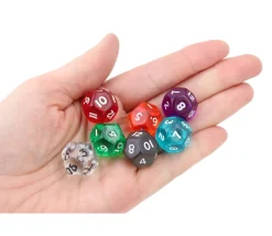 Dé à jouer 12 faces translucides dodécaèdre à l'unité (couleur mise au hasard)