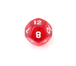 Dé à jouer 12 faces translucides dodécaèdre à l'unité (couleur mise au hasard)